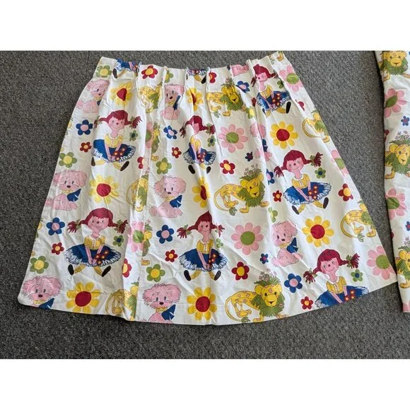 Vintage Sears Raggedy Ann 2 Bedspreads 4 Curtains 2 Valances Twin Set - Picture 10 of 16